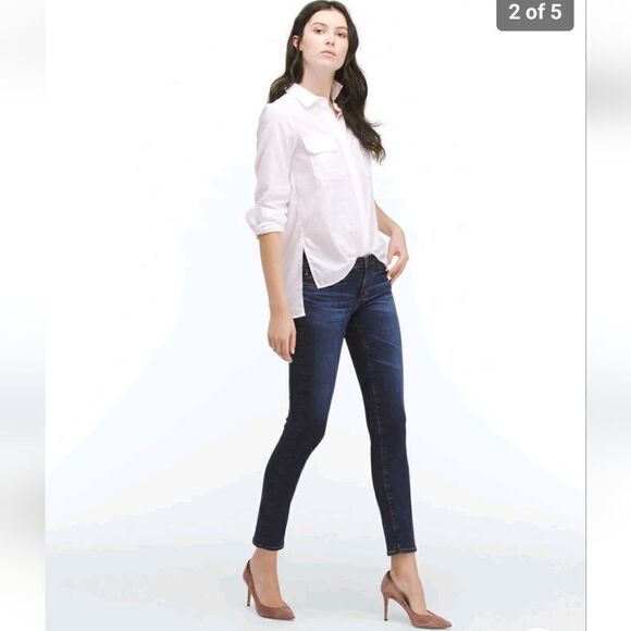 AG Adriano Goldschmied The Stilt Cigarette Leg Jeans in Dark Wash Size 30 - Picture 1 of 15